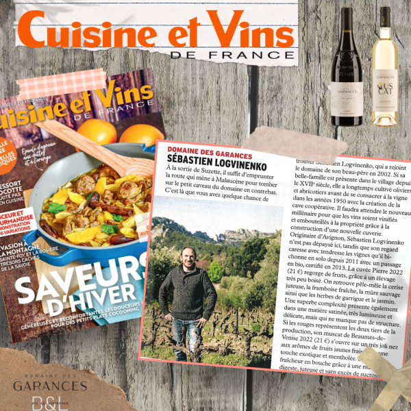 Notre Domaine à l’honneur dans Cuisine et Vins de France